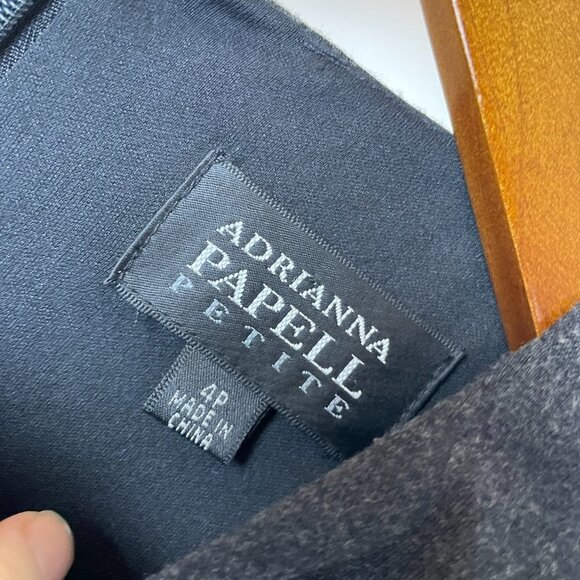 Adrianna Papell 3/4 Sleeve Pocket Colorblock Dress 4 Petite - Picture 3 of 5